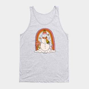 Rainbow Snowman Tank Top